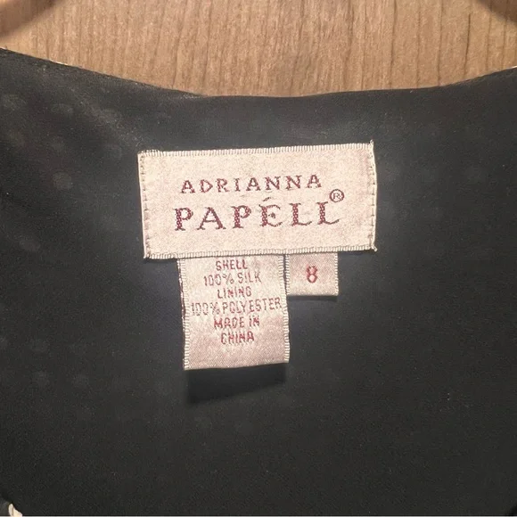 Adrianna Papell 100% Silk Polka Dot Blouse – Size 8 - Picture 3 of 4